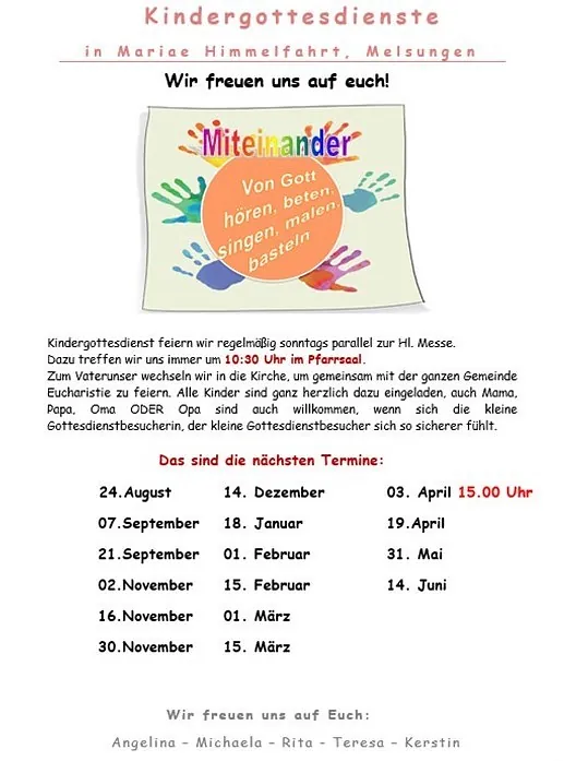Termine Kindergottesdienst