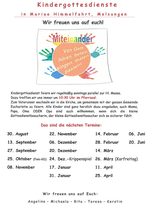 Termine Kindergottesdienst